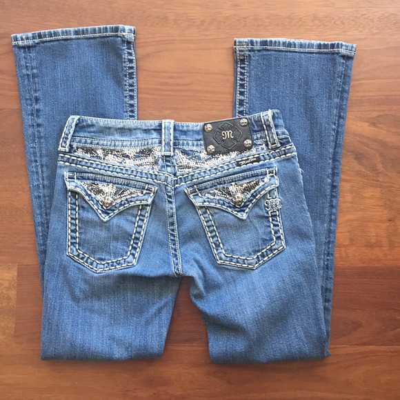 Miss Me Flap Pocket Jeans w Bling 💗 27 Boot - Picture 2 of 8